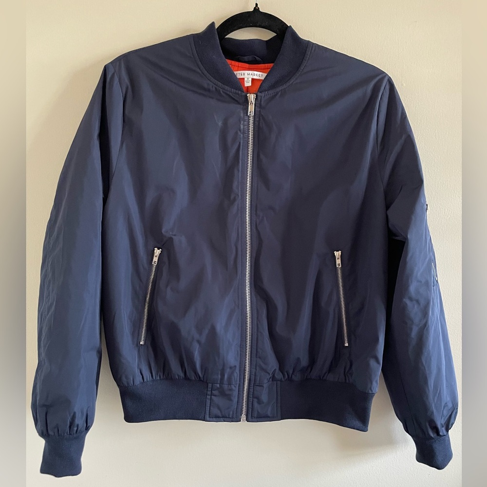 New! After Market Navy Bomber Jacket